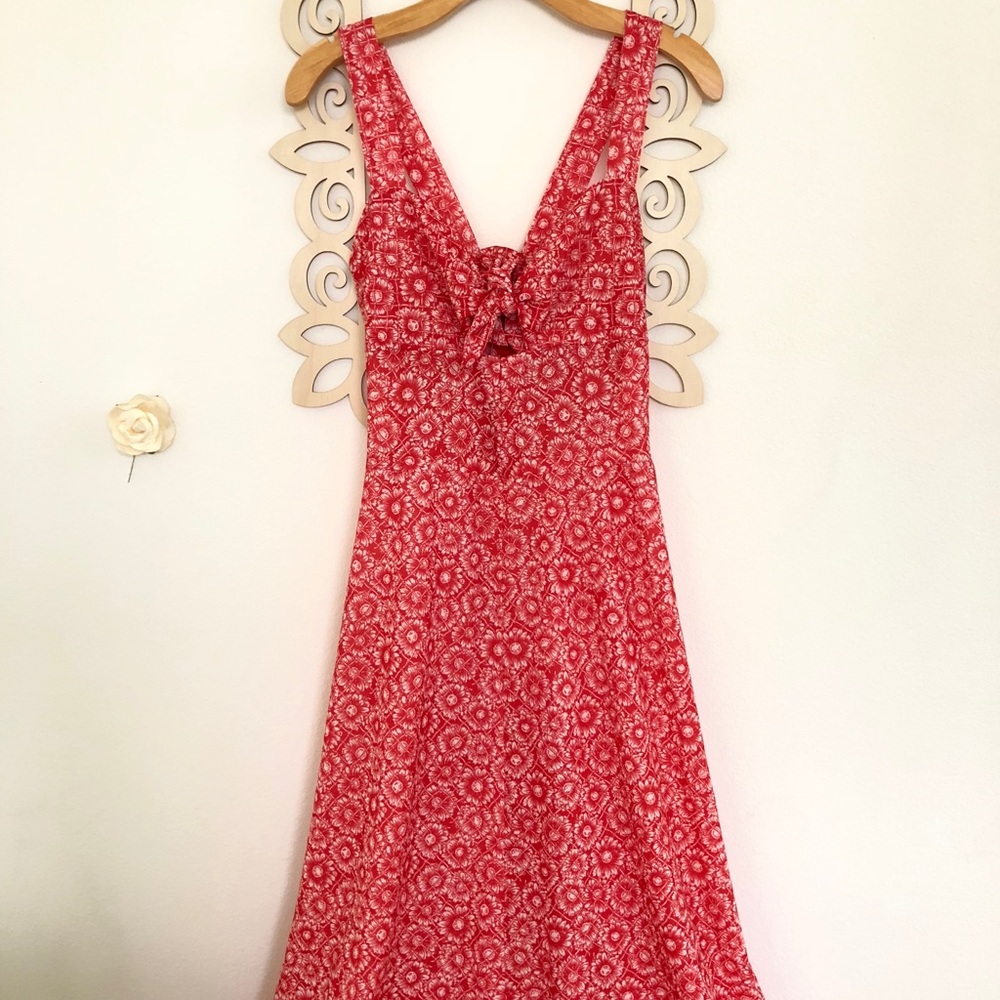 Red Bust Tie Dress with Adjustable Straps